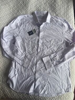 Primark Men's White Textured Dress Shirt